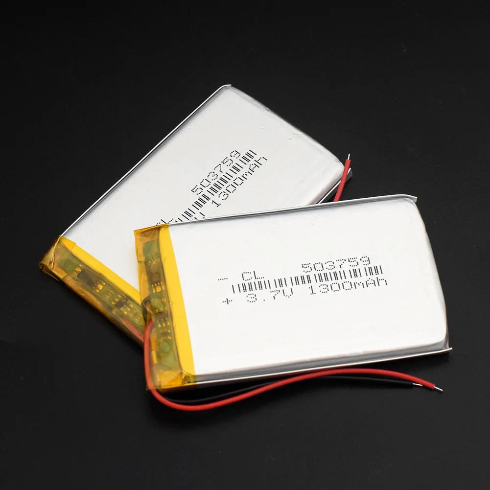 1/2/4 шт 3,7 V 503759 1300mAh Li-po литий Батарея для MP4 MP5 gps DVD Камера пульт дистанционного управления Tablet PC Оборудование для psp POS - Цвет: 2 pieces