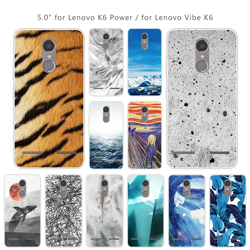 Case For Lenovo K6 Vibe Cover TPU Silicone Fundas Landscape Coque Ultra Thin Transparent Power Phone |
