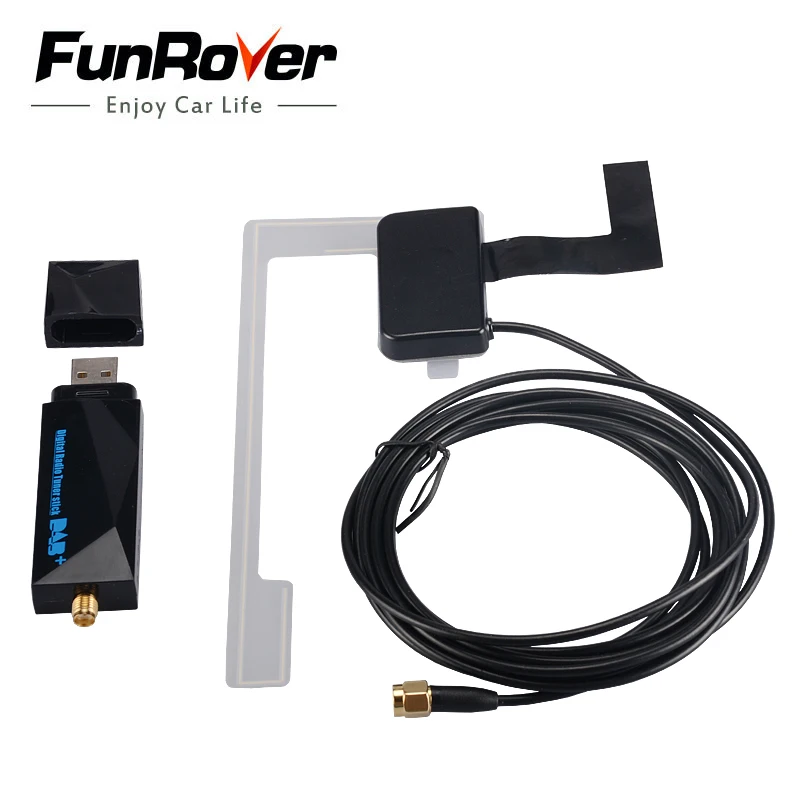 FUNROVER DAB + usb dongle con antena para Android coches reproductor de dvd del coche radio gps con