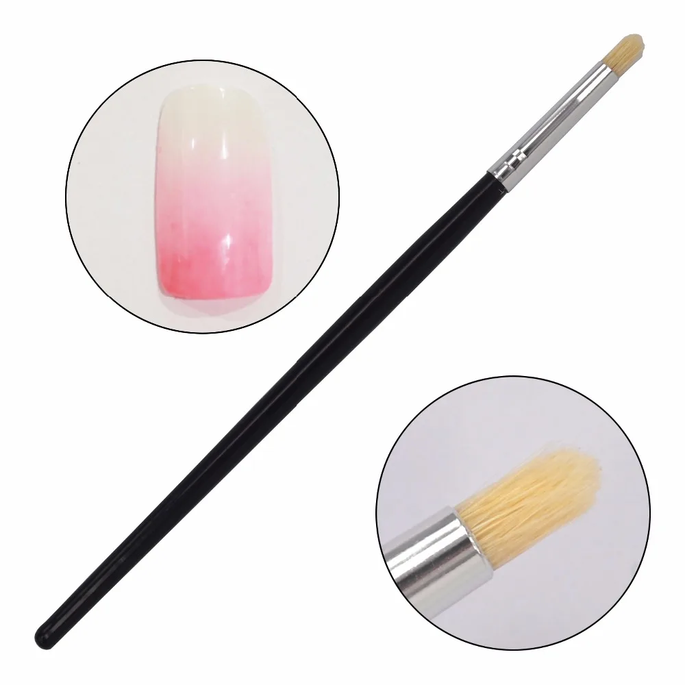 

1 Pcs Black Handle Animal Hair Nail Art Brush / Gradual Color Blooming Nail Drawing Pen 13