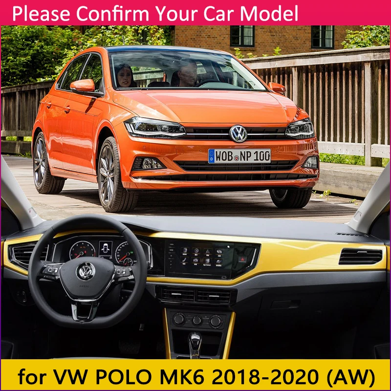 Для Volkswagen VW POLO MK6 Противоскользящий коврик на приборную панель солнцезащитный коврик для защиты ковров аксессуары для автомобиля