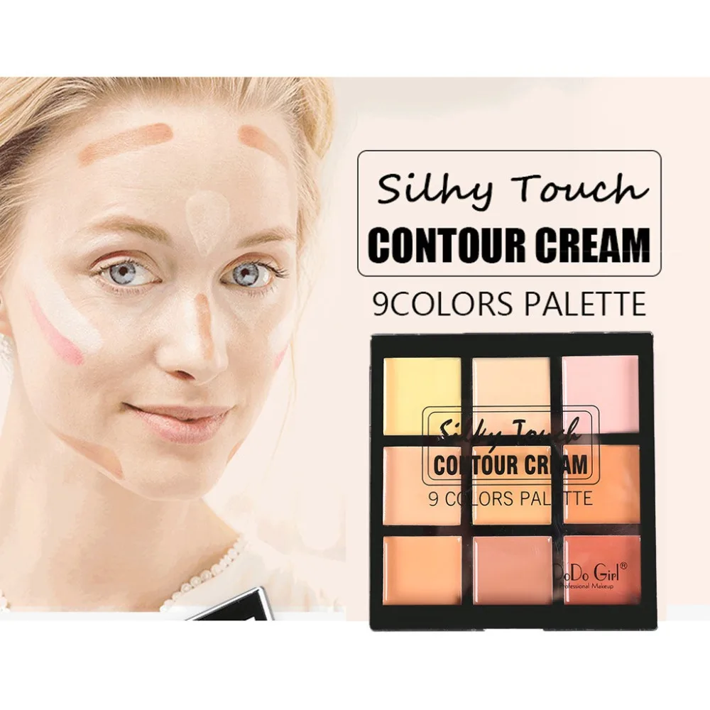 

DoDo Girl's 9 Colors Cosmetic Makeup Concealer Foundation Face Cream Contour Kit Concealer Palette Bronzer Make up Correcteur #F