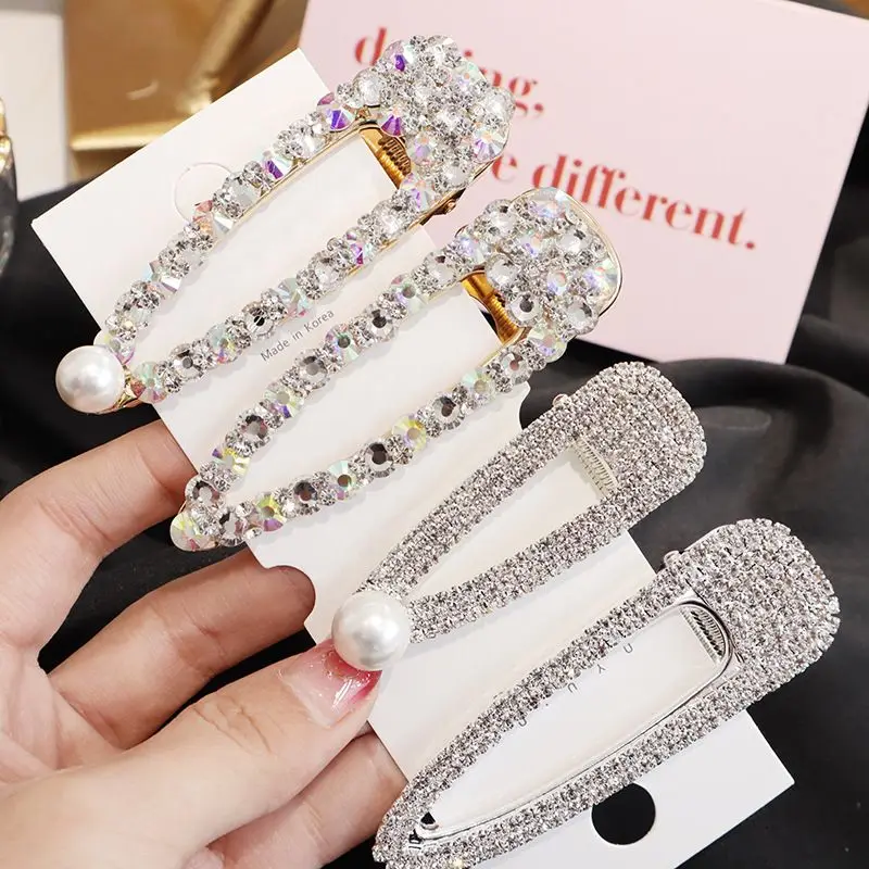 2019 New Fashion Women Pearl Hair Clip Snap Hair Barrette Stick Hairpin Hair Styling Accessories For Women Girls Dropshipping