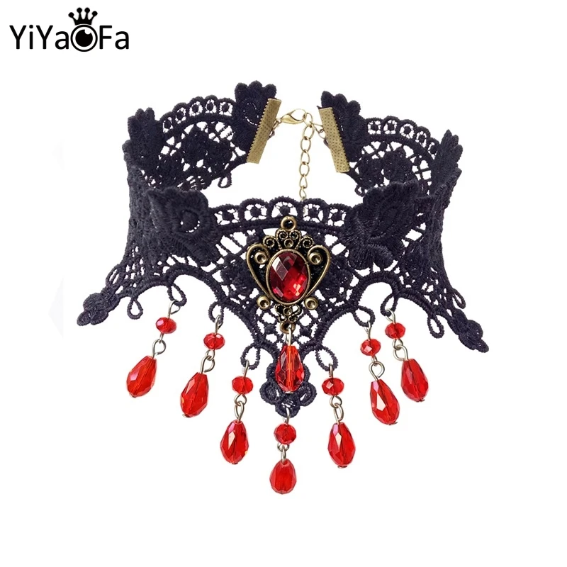 

Vintage Lace Choker Necklace for Women Accessories Gothic Jewelry False Collar Statement Necklace Lady Party Jewelry GN-52