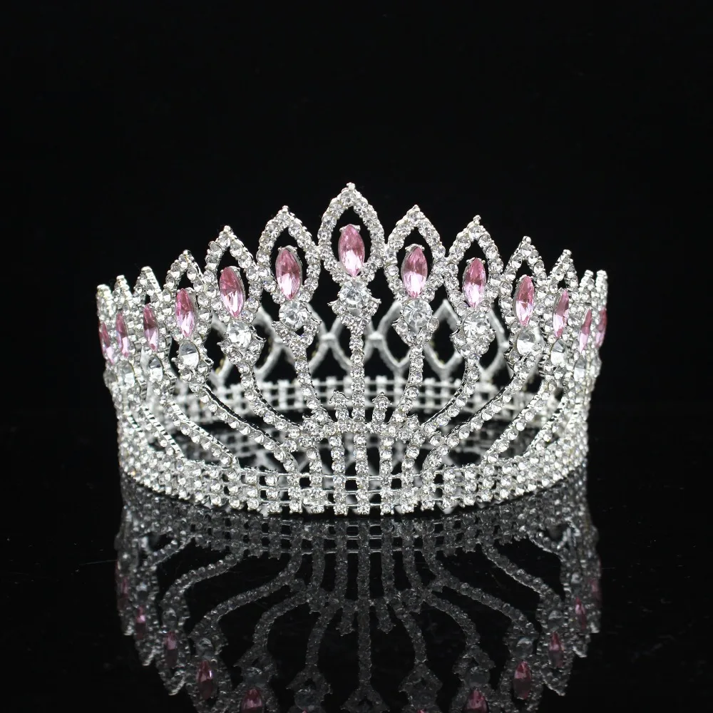 Великолепная Свадебная Королева Тиара, корона заколка для невесты для женщин Пышные свадебные украшения для волос ювелирные изделия на волосы аксессуары