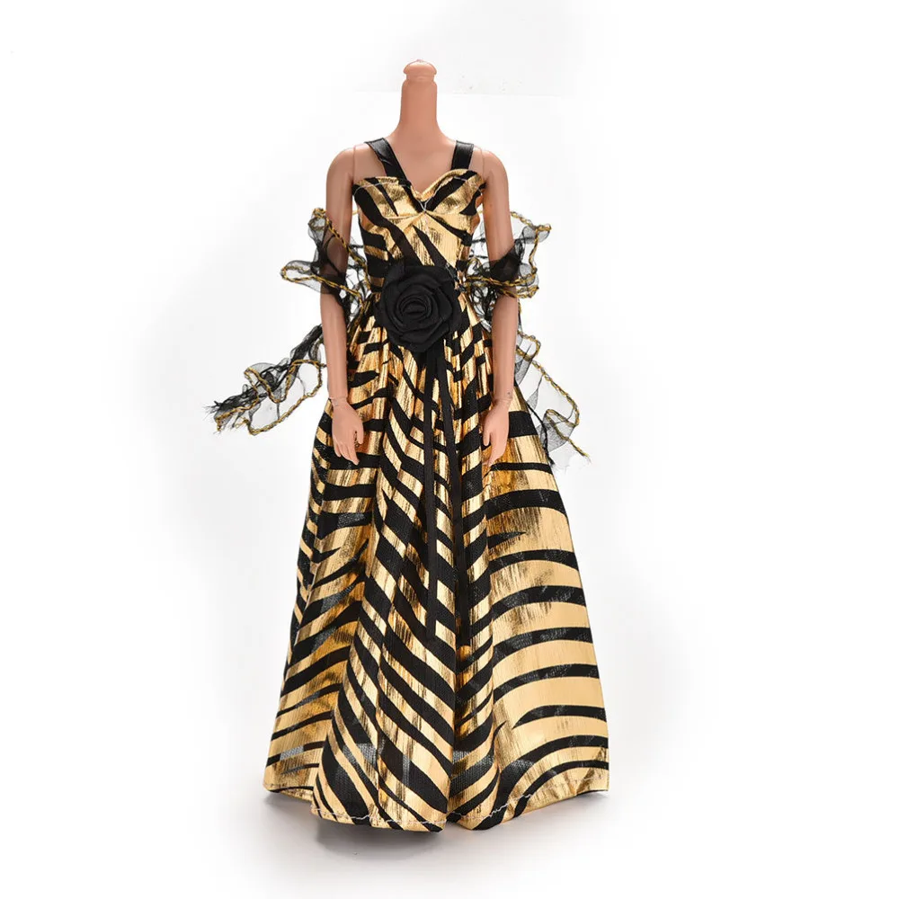 

Fashion Dress Crocodile Grain Doll Clothes Dress For for Barbie Doll With Shawl Party Clothes