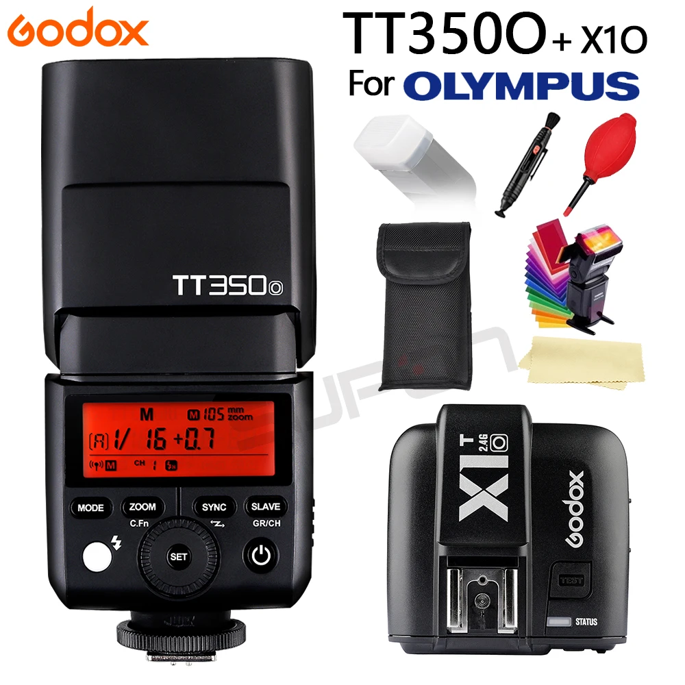  Godox Mini TT350O Speedlite TTL HSS1/8000S GN36 Camera Flash Pocket lights TT350-O+ X1T-O+ Gift kit