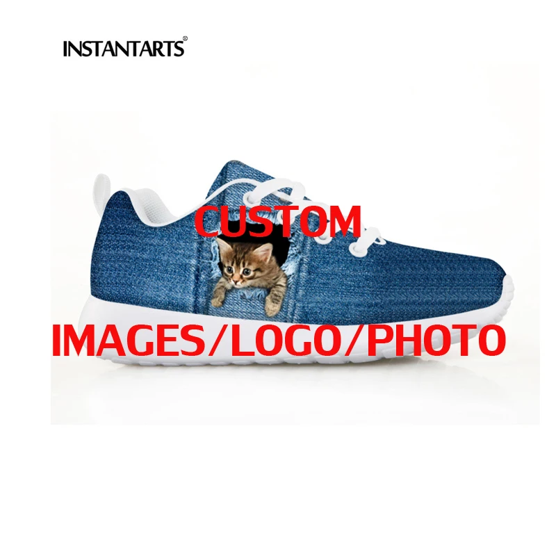 

INSTANTARTS Custom Your Own Logo/Image/Photo Print Kids Sneakers Lightweight Lace Up Mesh Children Sports Shoes Boys Girls Shoes