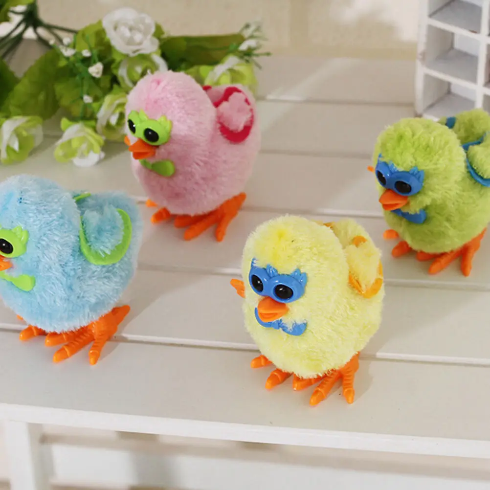 

Cute Chick Chicken Wind up toys Children's Educational Toys Plastic Chain Will Run On Clockwork Random color