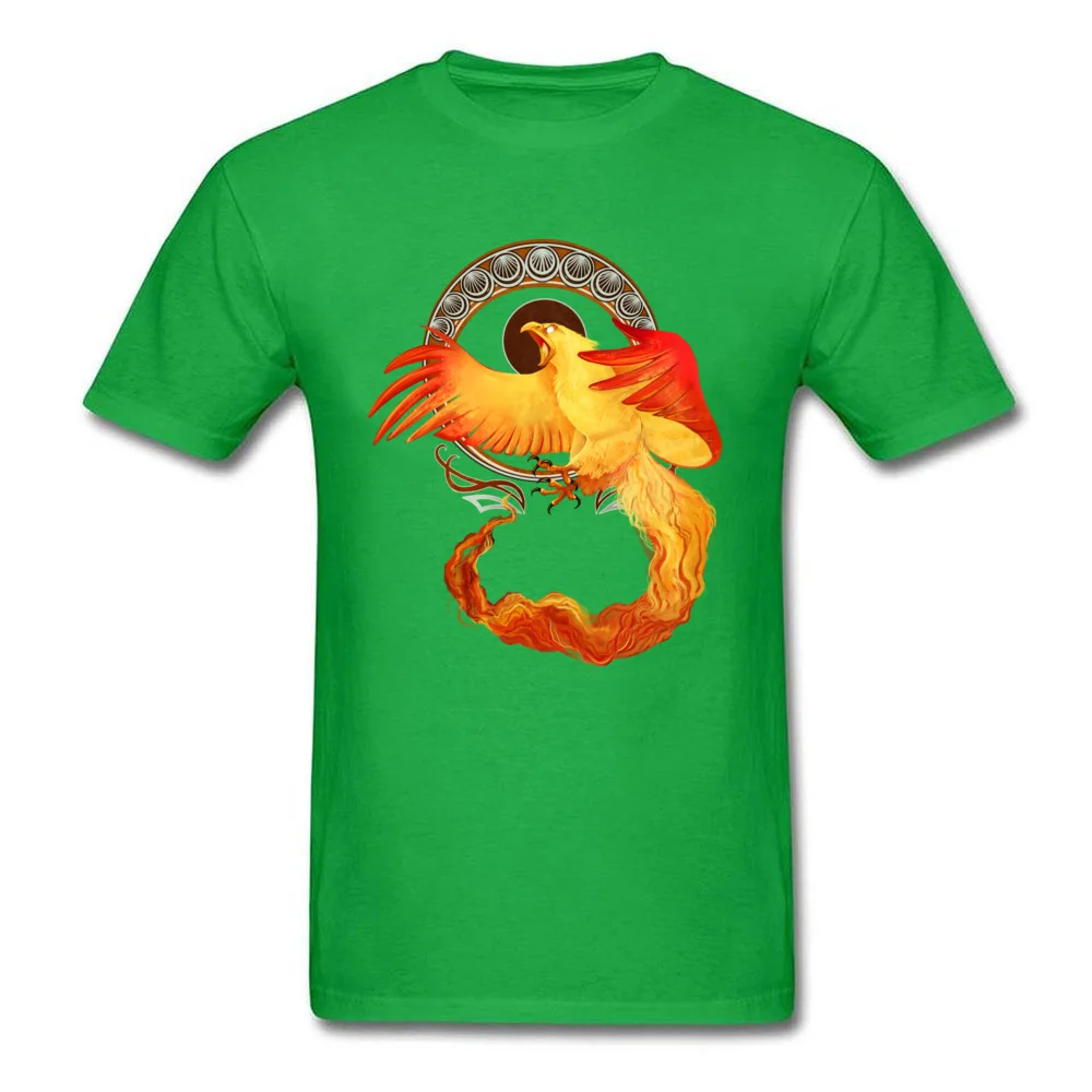 Phoenix Pure Cotton Funny T Shirt New Arrival Short Sleeve Adult Top T-shirts cosie Summer Sweatshirts Round Neck Phoenix green