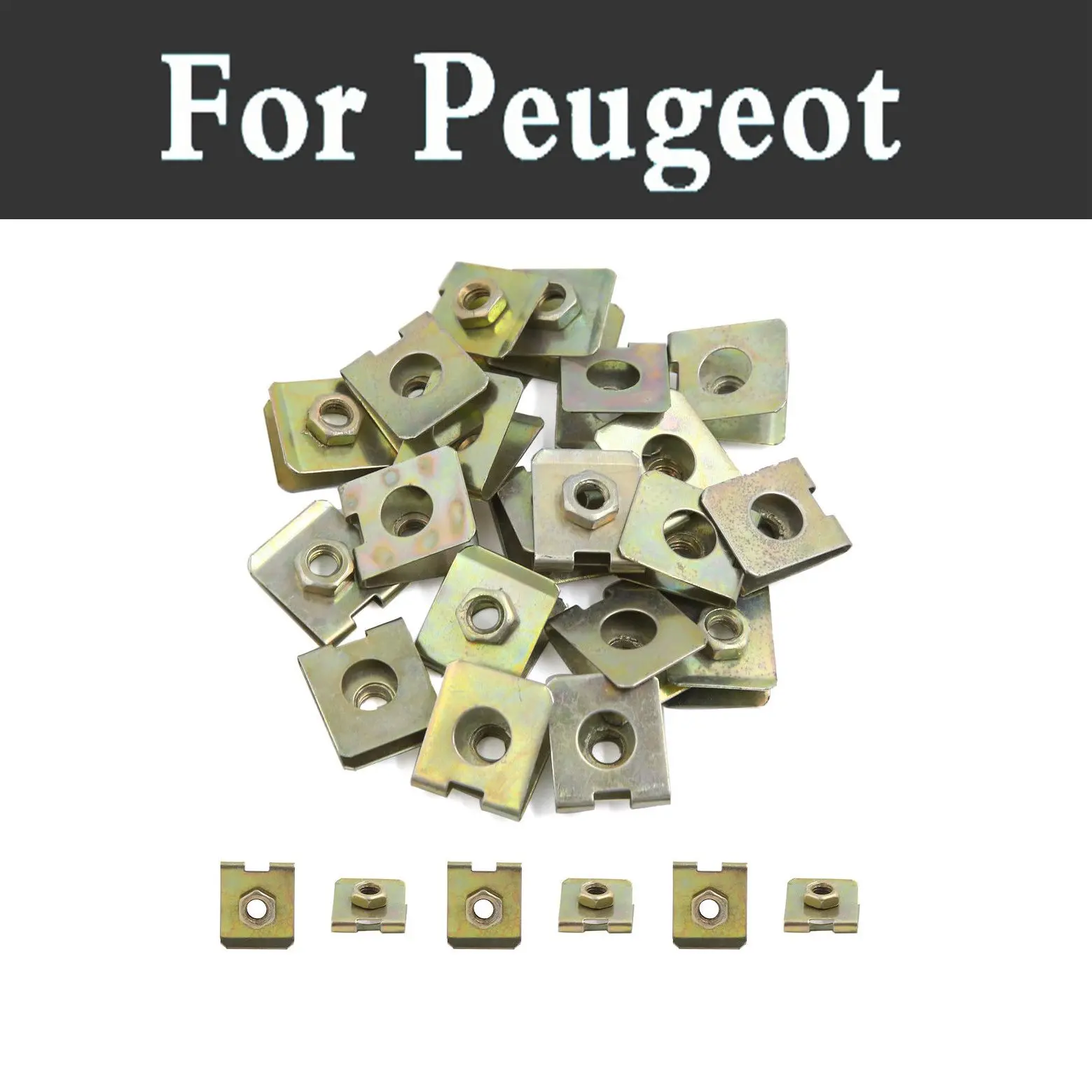 100pcs Spring Metal Car Styling Panel Spire Screw U-Type Clips Rivet Parts For Peugeot 308 Gti 4007 4008 407 408 508 607 Ion Rcz |