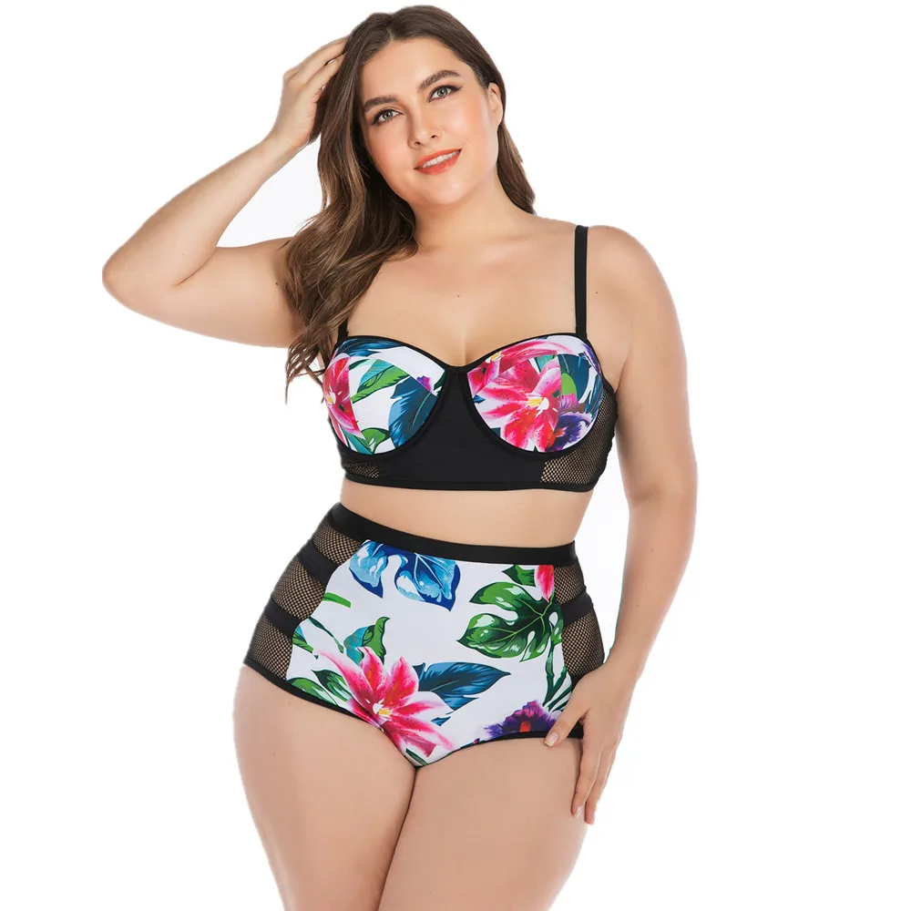 black flower swimsuit