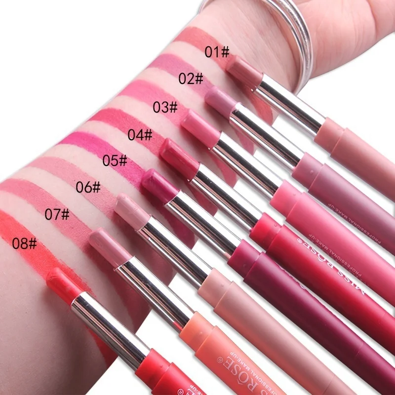 Cores de Batom Hidratante de Longa Duração à Prova Grupo Sexy Beleza Pigmento Maquiagem Batom Lápis d' Água Lábios Kit 8 10 Pigmento maquiagem Batom Lápis batom Hidratante de