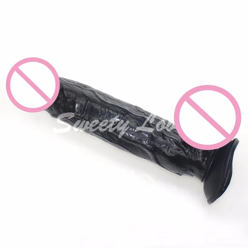2014-New-Giant-Black-Dildo-Brand-New-TPR-Realistic-34cm-long-7cm-Thick-Big-Female-Masturbation-Dildo-Adult-Sex-Toys-for-Women (3)-1
