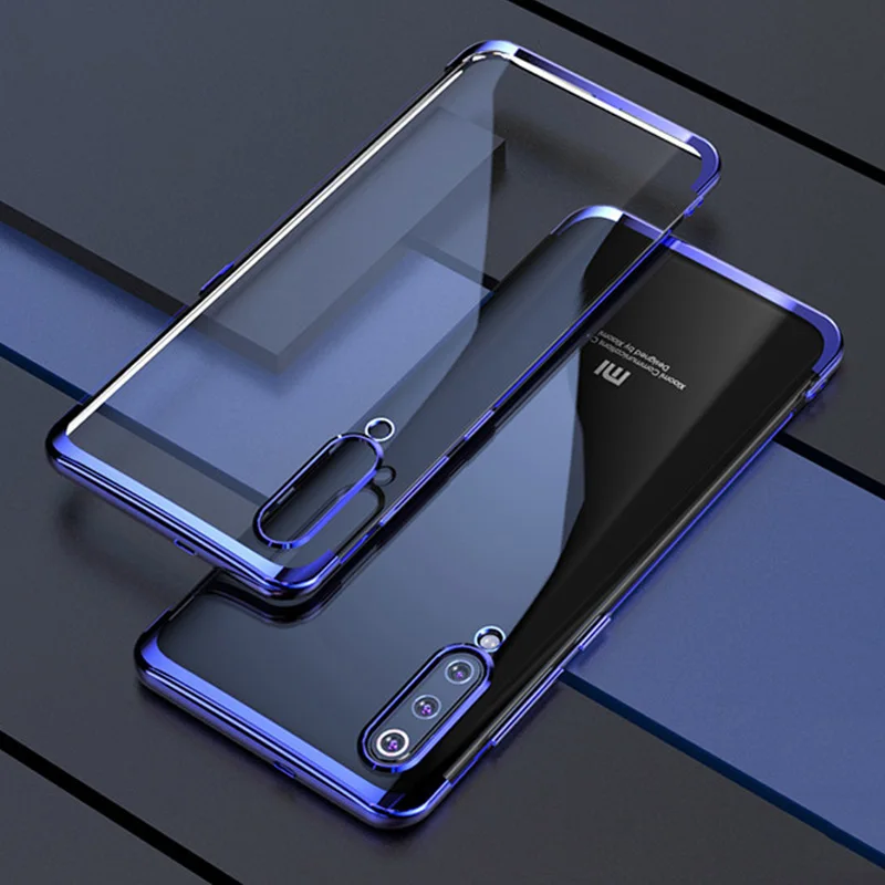 For Xiaomi Mi 9 Case Mi9 SE Cover Clear Transparent Plating Case For Xiaomi Mi9 Mi 9 SE Case Cover Soft Silicone Bumper Cover