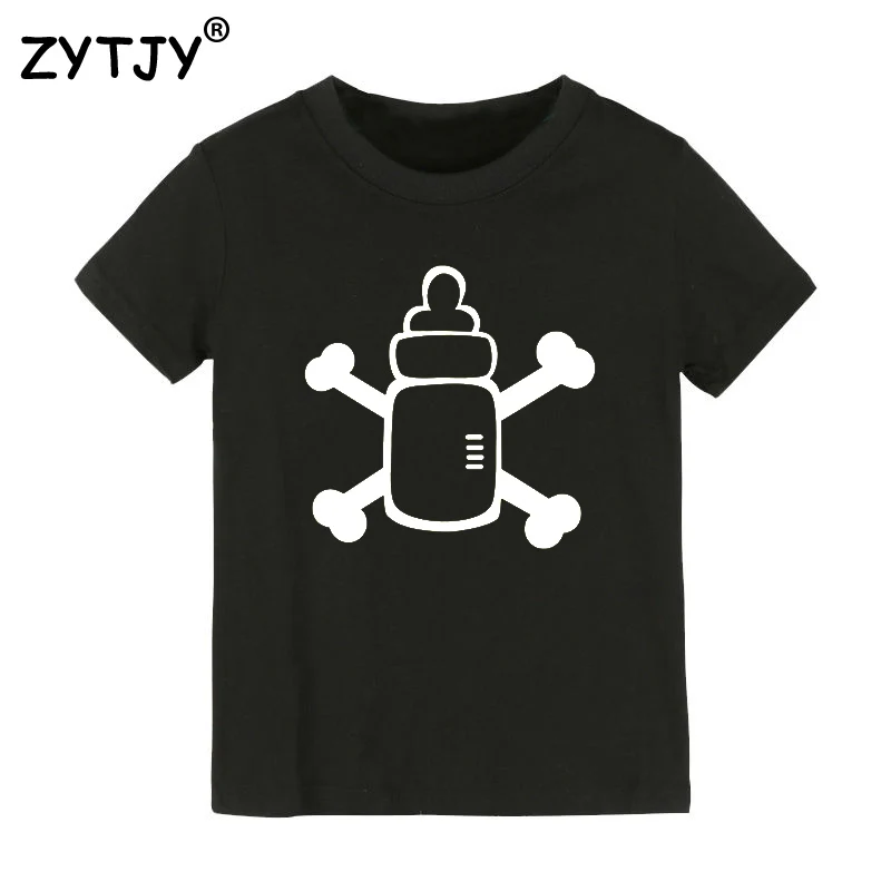 Детская футболка с принтом «молочный пират» футболка для мальчиков и девочек, детская одежда для малышей Забавные футболки, Прямая поставка, Y-35