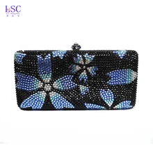 LaiSC blume abend handtasche kleine frauen Luxus diamant nacht tasche schwarz kristall frauen abend handtasche partei abendtasche SC066