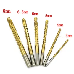 

6pcs Titanium Coated High Speed Steel Drill Bit Electric Drill Hemp Flowers High Hardness Resistance of High Speed