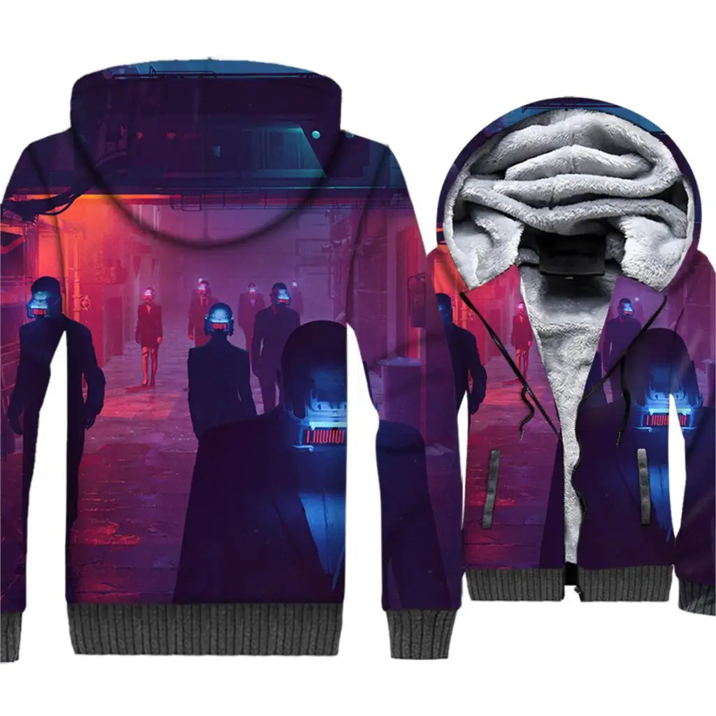

Detroit Become Human Hoodies Men 3D Movie Sweatshirt 2018 New Winter Thick Fleece Warm Zip up Coat Robot Jackets Plus Size 5XL