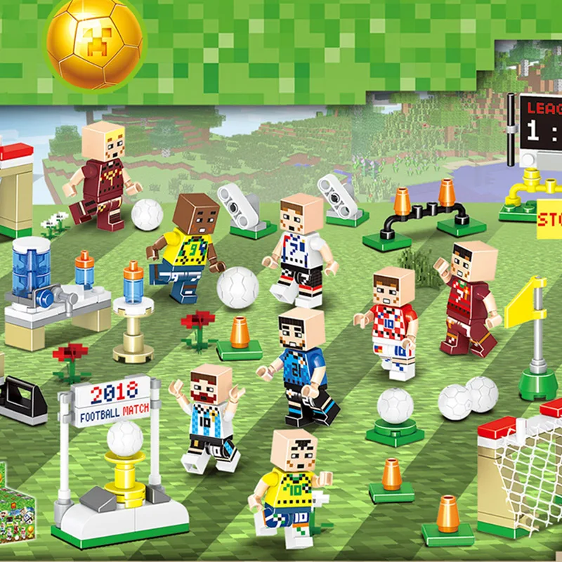 8ps/set World Football Team Soccer Player Figures Building Blocks