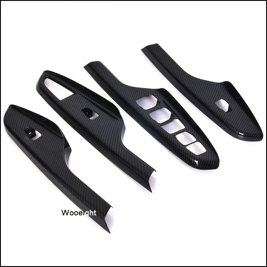 4Pcs Car Electric Carbon Fiber Window Switch Door Panel Handle Armrest Button Cover Trim For Hyundai Encino Kauai Kona 2018 SUV (9)