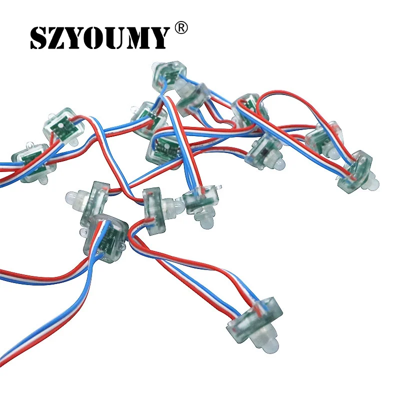 SZYOUMY 1000 шт. узел 12 мм Цифровой RGB квадратный WS2811 IC Пиксельная модульная строка 5 в В
