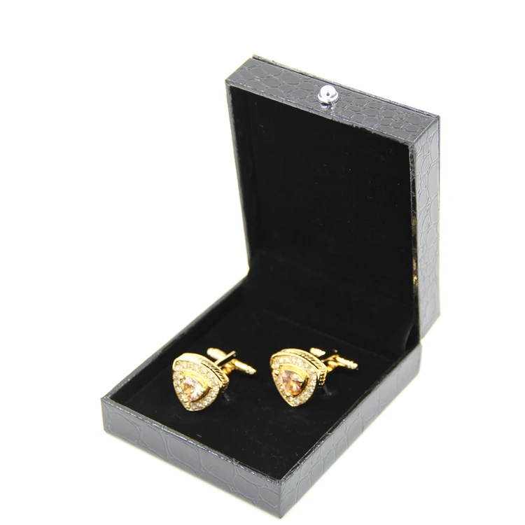 

1PC New Black Leather Cufflinks Box Gift Storage Case Cuff Box Jewelry Carrying Case Free Shipping