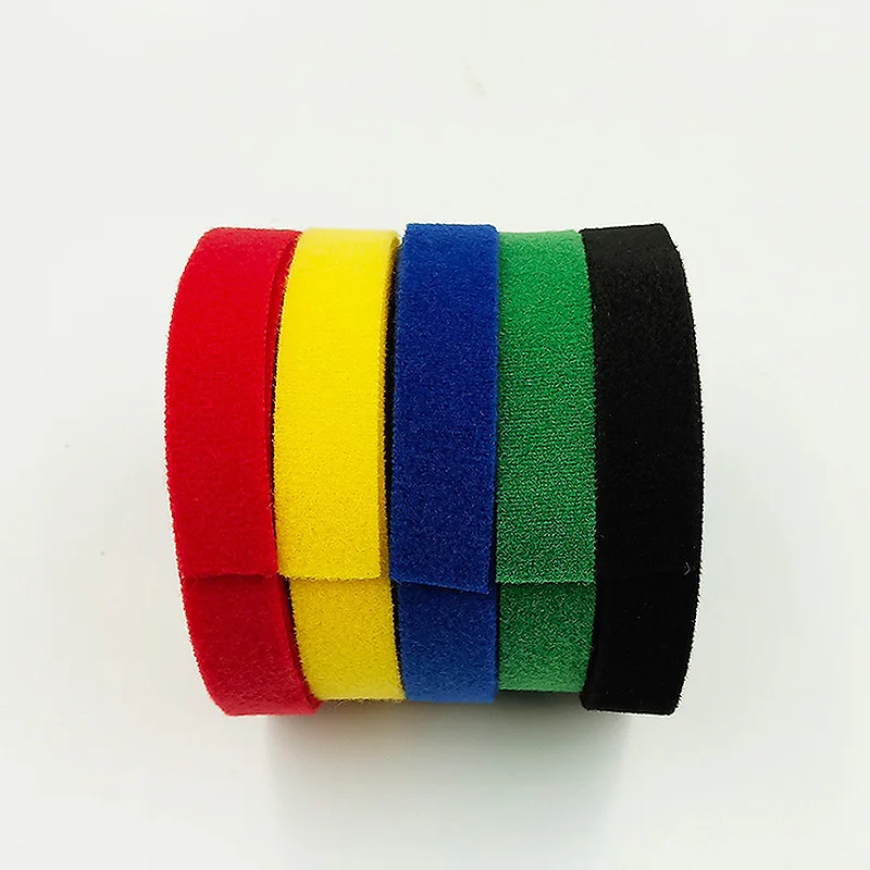 

20mm 2meters Colorful Adhesive Sticker Strong Hook and Loop Fastener Color Tape Cable Ties Fastener Sewing Accessories