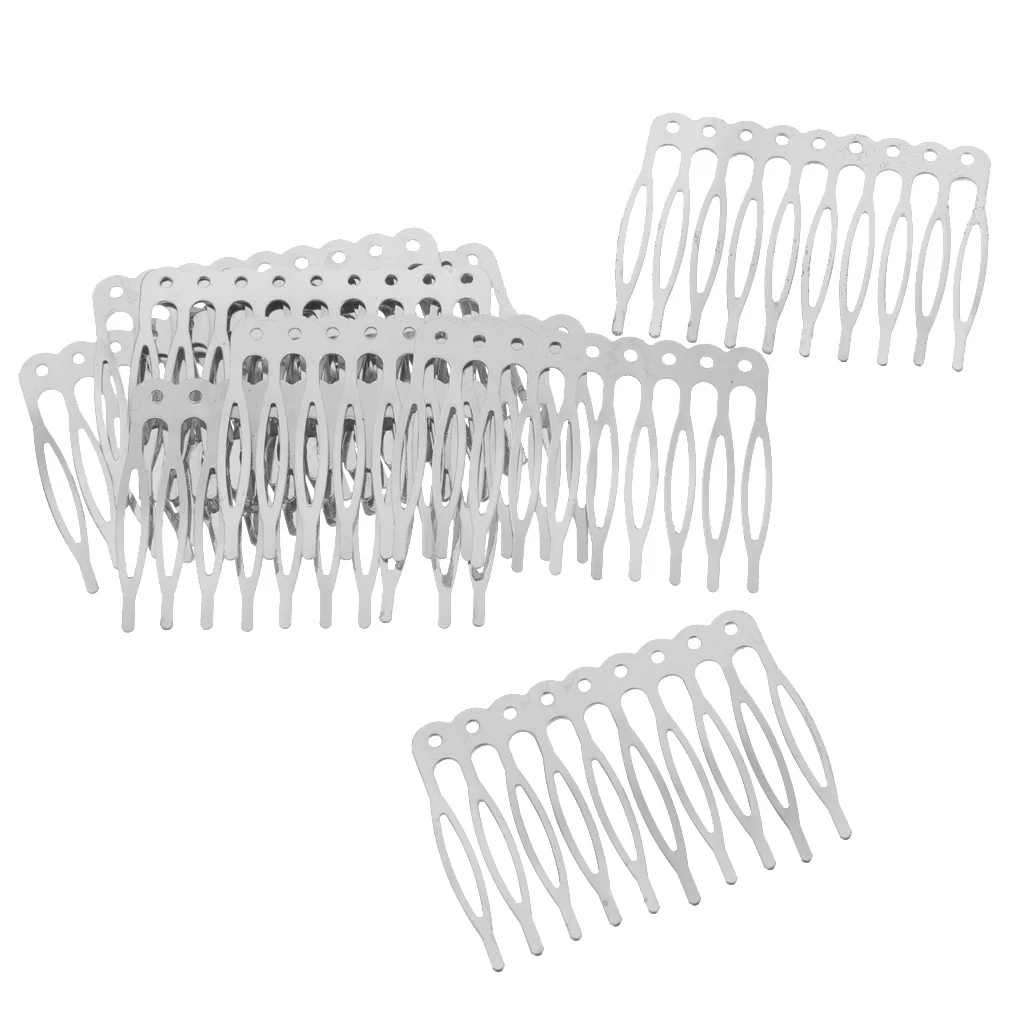 

Vintage Blank Metal Hair Comb for Bridal Hair Accessories DIY 5.6cm Silver