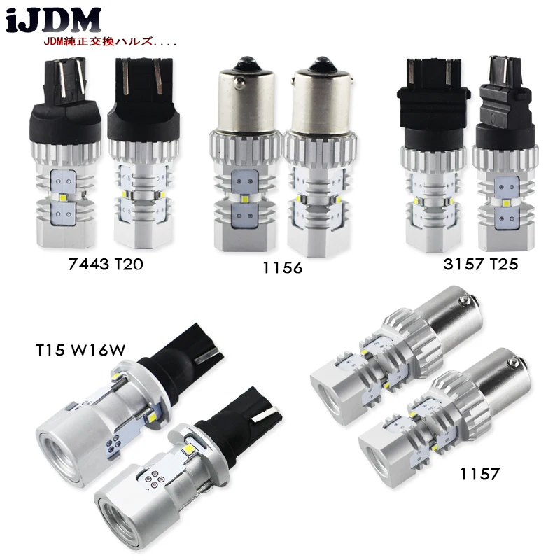 IJDM Автомобильный светодиодный светильник P21W T20 W21W W16W T15 7443 W21/5W 7440 1156 автомобильный