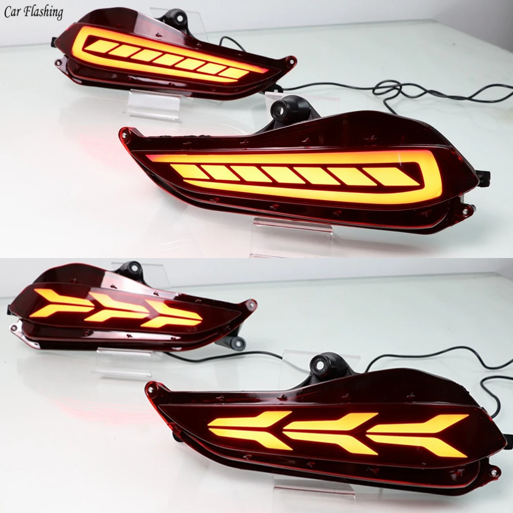 

Car Flashing 2Pcs Led Rear bumper driving lights Rear running light Braking lights running light for Toyota Yaris 2017 2018 2019