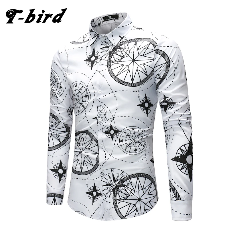 T-bird рубашка Для мужчин 2018 новая одежда с длинным рукавом s Мужская классическая