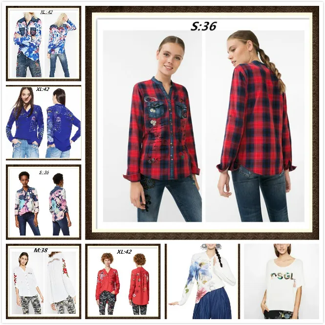 

2+piece have discount bags desigual Spanish slim long sleeve stretch printed spring and autumn bottom knitwear is super elastic