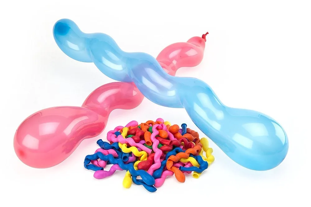 FANLUS 100pcs 42 Inch Premium Quality Latex Spiral Balloons Assorted Color Unique Twisted Latex Balloon for Birthdays and Events
