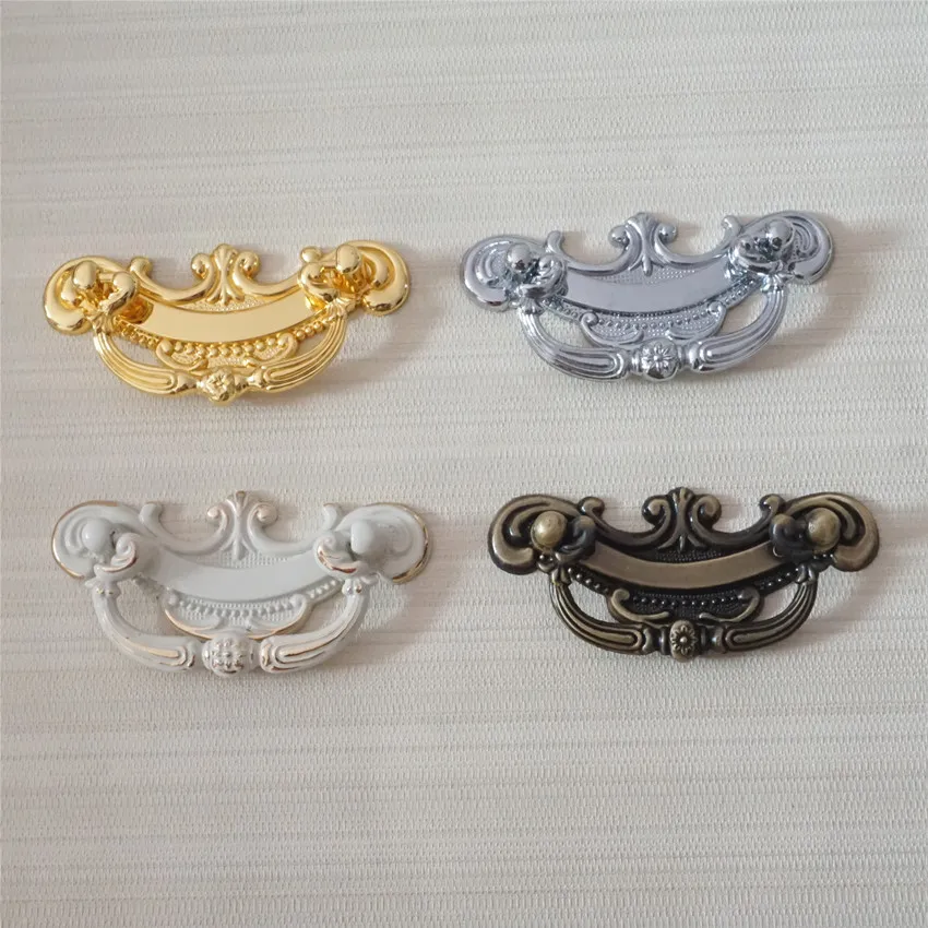 

2.5" Dresser Drop Bail Pull Drawer Pulls Handles Door Knob Kitchen Cabinet Handle Ornate White Gold Bronze Silver Chrome