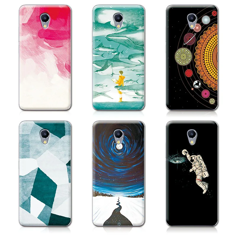 

Couple Phone Case For Meizu M5c 5.0" Universe Planet Astronauts Design Soft TPU Cases Coque For Meizu M5c M5 c Back Cover Funda