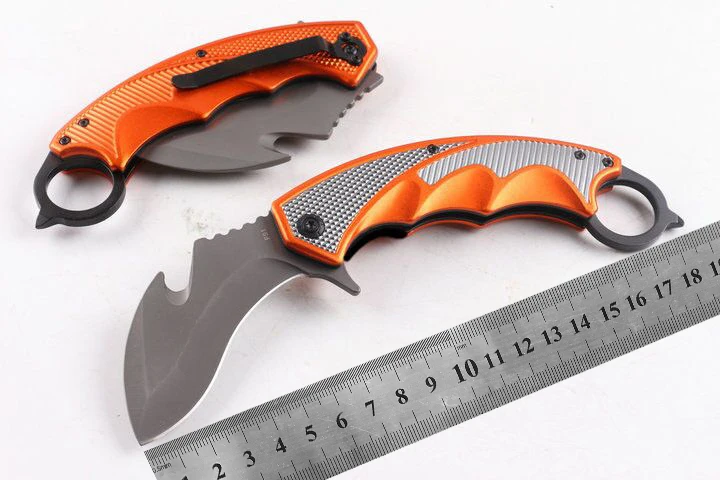 

karambit knife 440 Blade aluminium handle practice folding knife EDC Tool outdoor camping survival exploration pocket knife