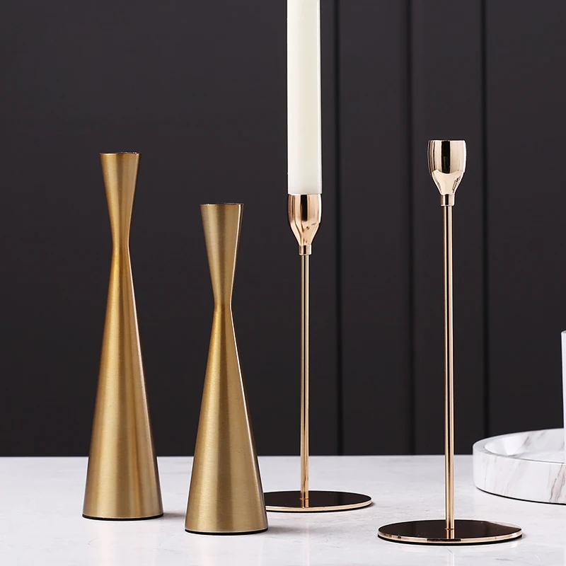 

Gold candle holders wedding centerpieces for tables iron holder christmas decorations for home candelabros candle holder decor