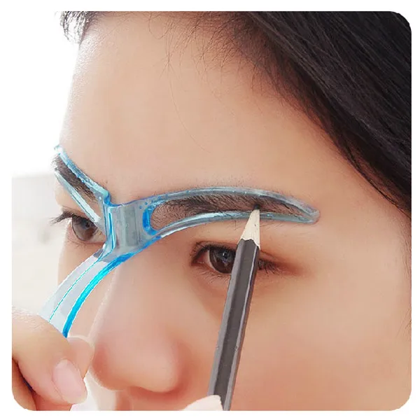 

1 Pc Eyebrow Stencils Shaping Grooming Eye Brow Make Up Model Template Reusable Design Eyebrows Styling Tool (Random color)