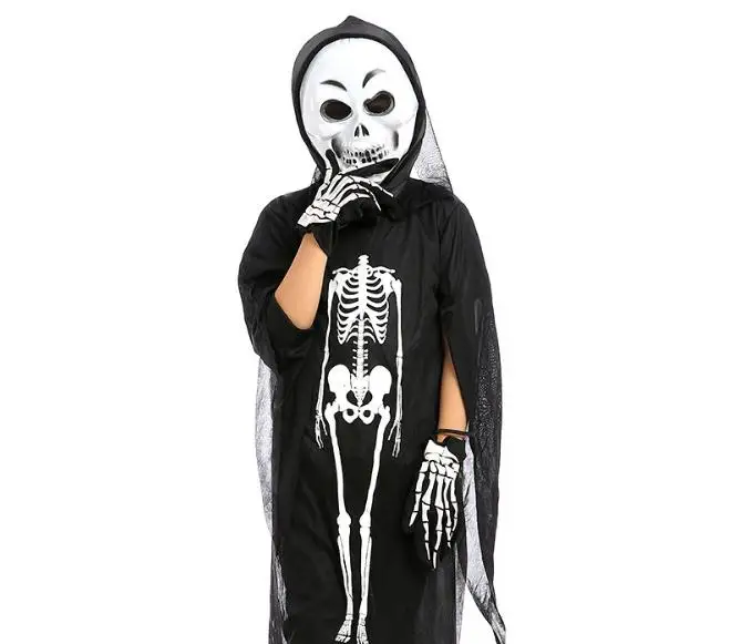 Хэллоуин Рождественский карнавальный костюм ведьмы Маскарад скелет череп Костюм привидения детская ужас комплект одежды