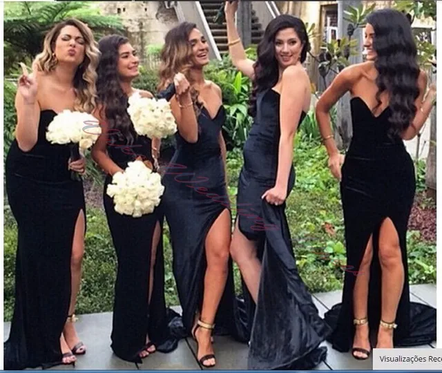 Y Black Bridesmaids Dress Mermaid 2017 Off The Shoulder High Side Y Black Bridesmaids Dress Mermaid 2017 Off The Shoulder High Side Party Dresses Long Bridesmaid