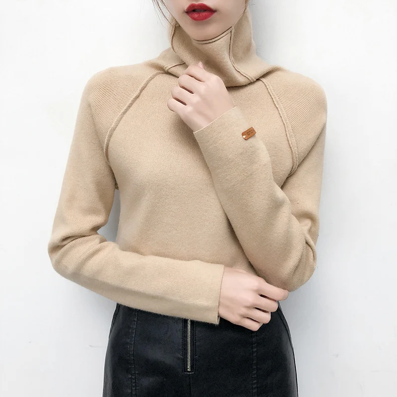 

Turtleneck Cashmere Pullover Sweater women 2019 Autumn Winter jersey mujer pull femme hiver jumper Knitwear knitted sweater