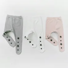 Леггинсы для малышей; сезон весна-осень; хлопковые колготки с принтом звезды для малышей; леггинсы для маленьких мальчиков и девочек; детские штаны; детские брюки