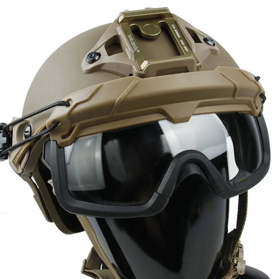 Tactical SF Helmet QD Anti Fog Goggles Wind Dust Protection Glasses for