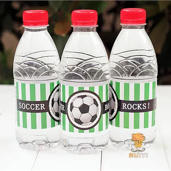

24pcs Soccer Football Happy Birthday water bottle label candy bar decoration kids birthday party supplies baby shower AW-0614
