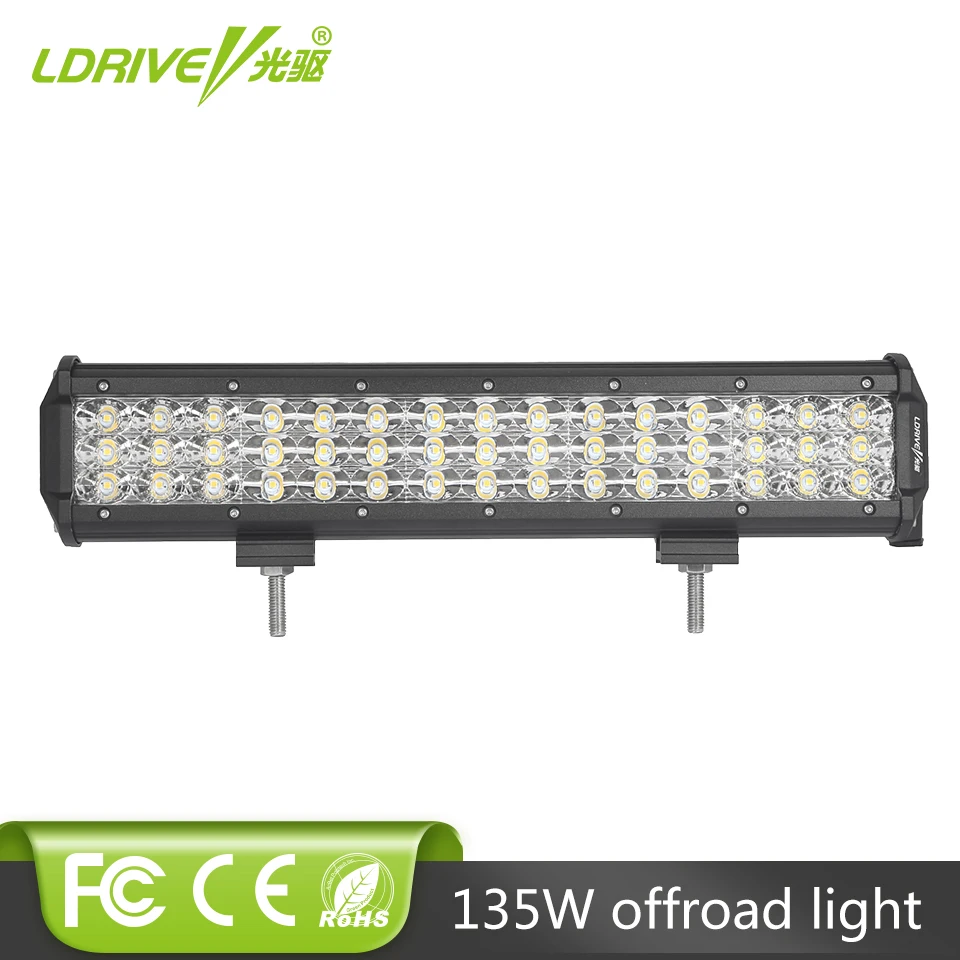 

12V 24V Tri-Row 135W Off Road LED Light Bar 15 Inch 4X4 4WD SUV DRL Driving Headlight Truck Boat Pickup ATV UTB Wagon Fog Lamp