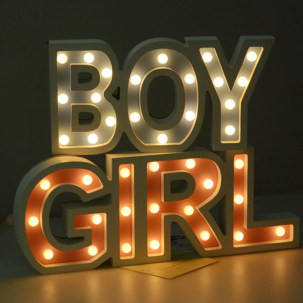 

Boy Girl Letter LED Night Light Romantic Indoor Decorative Wall Lamps Marquee Valentine's Day Birthday Wedding Party Decor Gifts
