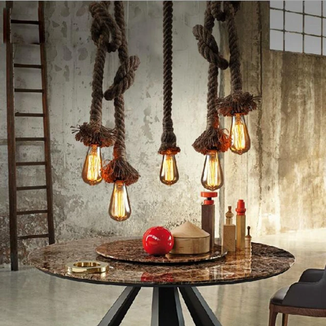 Diy Handmade Vintage Pendant Lights Loft Rope Pendants Lamps Diy Handmade Vintage Pendant Lights Loft Rope Pendants Lamps Edison Lamp Res De Teto Suspension