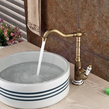 На бортике античная латунь ванная комната кухонный кран один синий и белый фарфор ручка смеситель