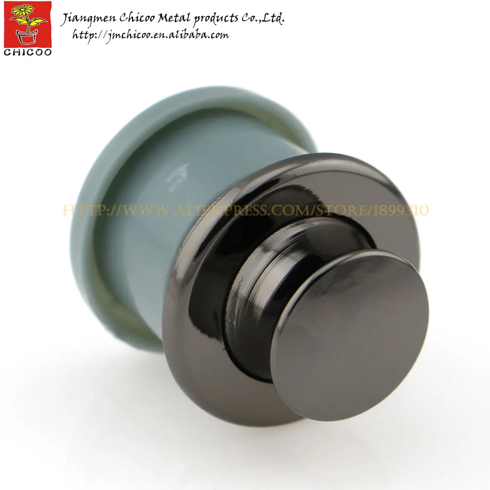 black colour Zinc alloy and ABS plastic push button knob furniture